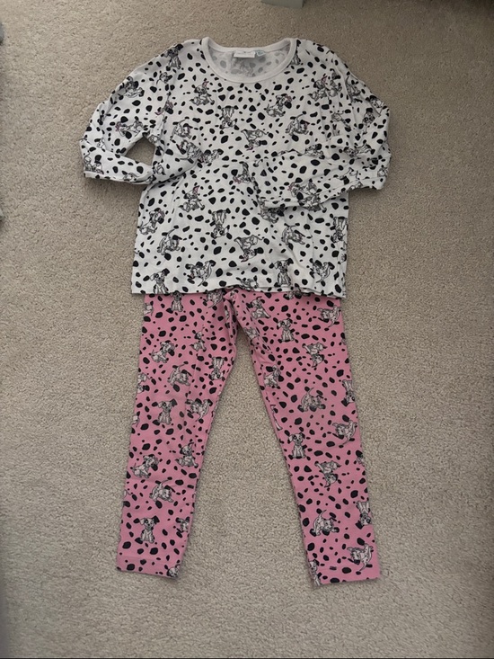 Disney Other - Disney Dalmatian Print Two-Piece Pajama Set - White & Pink